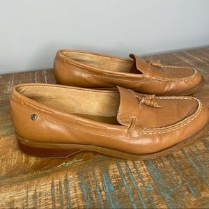 Etienne Aigner Tan Leather Loafers